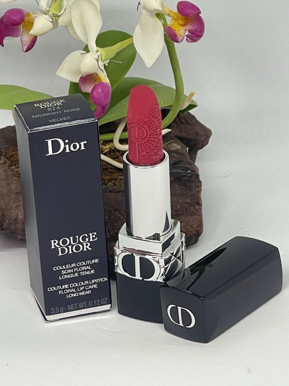 Dior Rouge Dior Couture Colour Lipstick - 674 Midnight Rose (Velvet) -New in Box